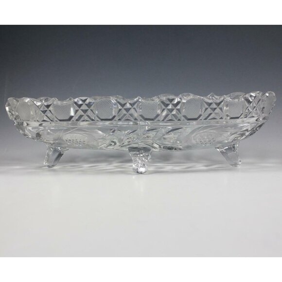 Vintage Cambridge Glass Nearcut Line 3200 Cut 2153 Wild Rose Celery Tray - Picture 1 of 10